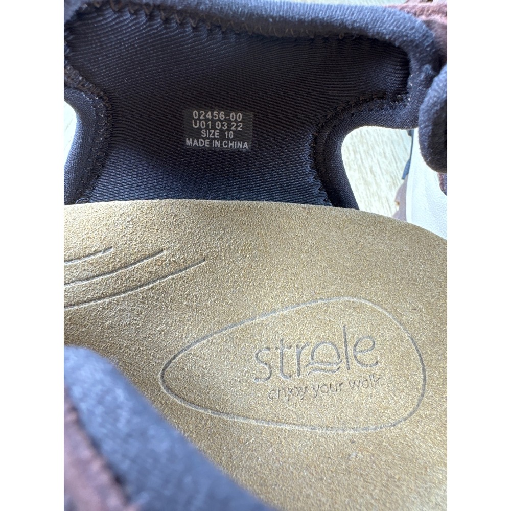 Strole Soft Stride Brown Leather Strappy Comfort Walking Sandals Womens 10 - Picture 7 of 7